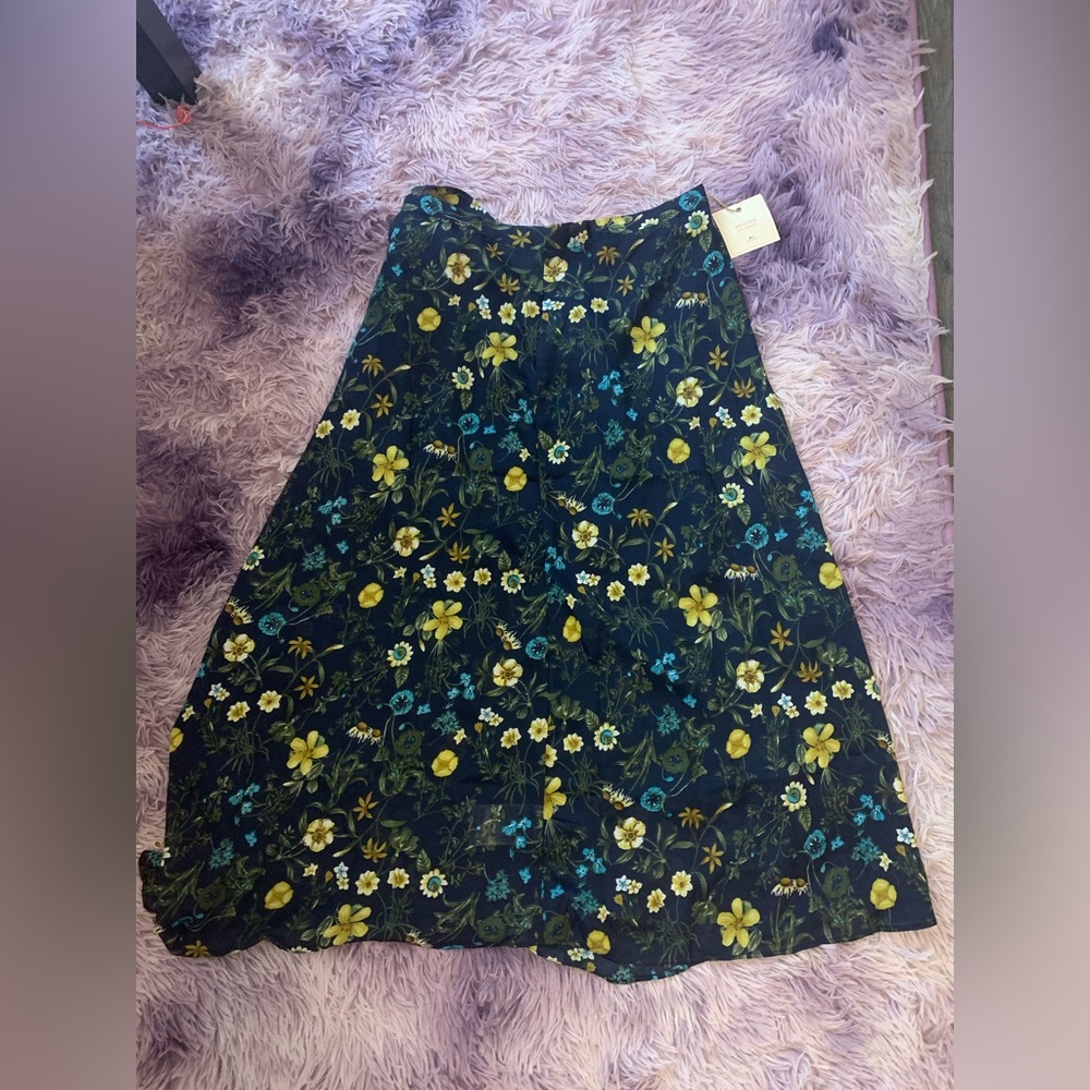 RIHOAS Floral Wrap Midi Skirt - Navy Blue / One size, S,M,L